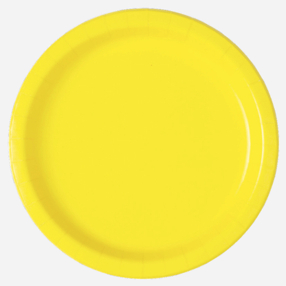 Plain Bright Yellow Party Plates UK